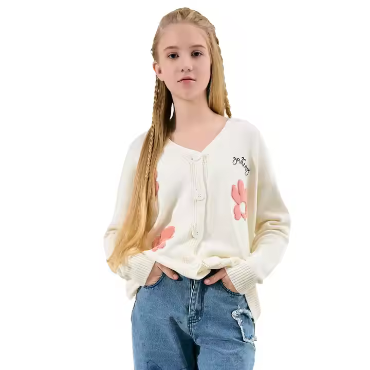 girls flower white dress