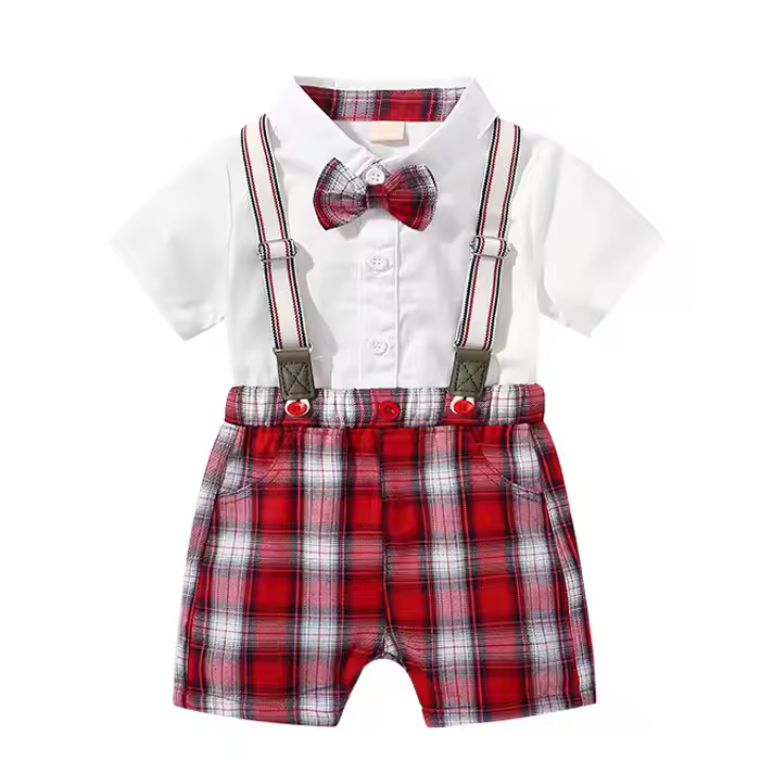 Gentleman Suit Short Sleeve Baby Boy's Clothing Sets 2pcs Baby Clothing Sets Summer Baby Set