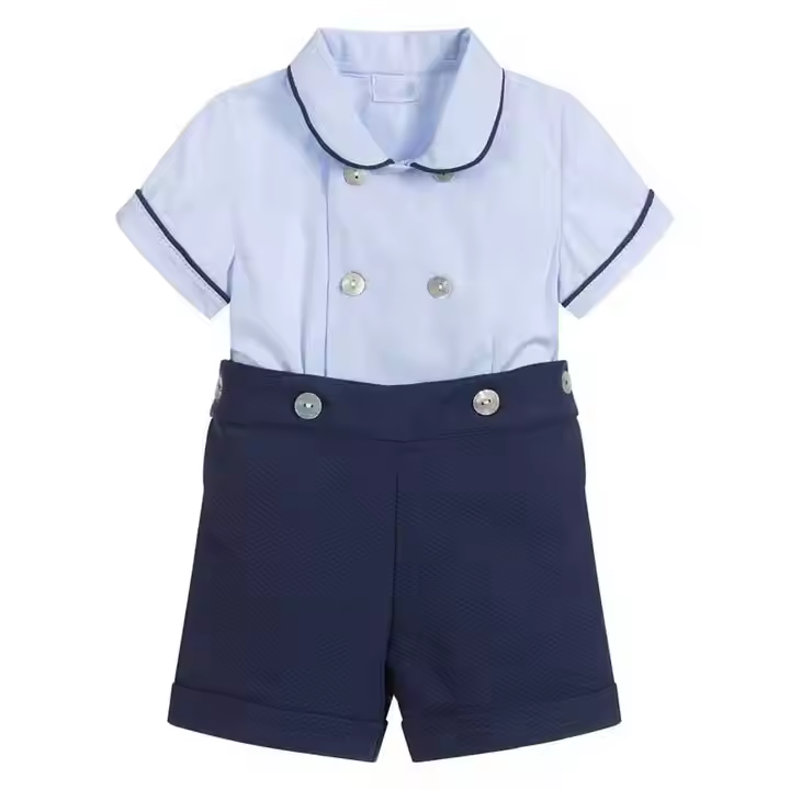 Customized New Arrival Boys School Uniform Short Sleeve Formal Children School Uniform Kids