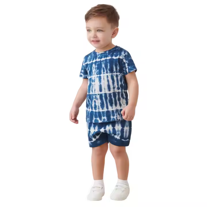 Custom Tie Dye Child Children Clothes Sets Kids Clothing Sets Summer Boys's Clothing Sets in Boys Shorts and t Shirts
