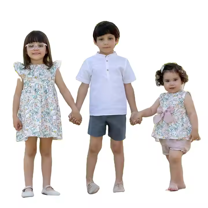 OEM & ODM High Quality Kids Clothing Sets Girls Floral Dress Matching Baby Clothing Sets