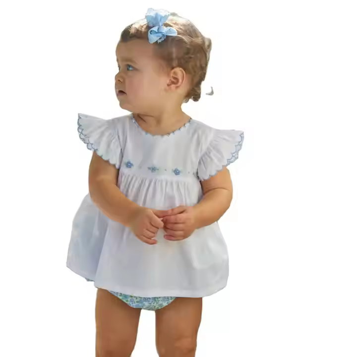 OEM Cotton Fashion Style Woven Baby Clothes White Color Top Trending Products Eutop Standard Kids Dress