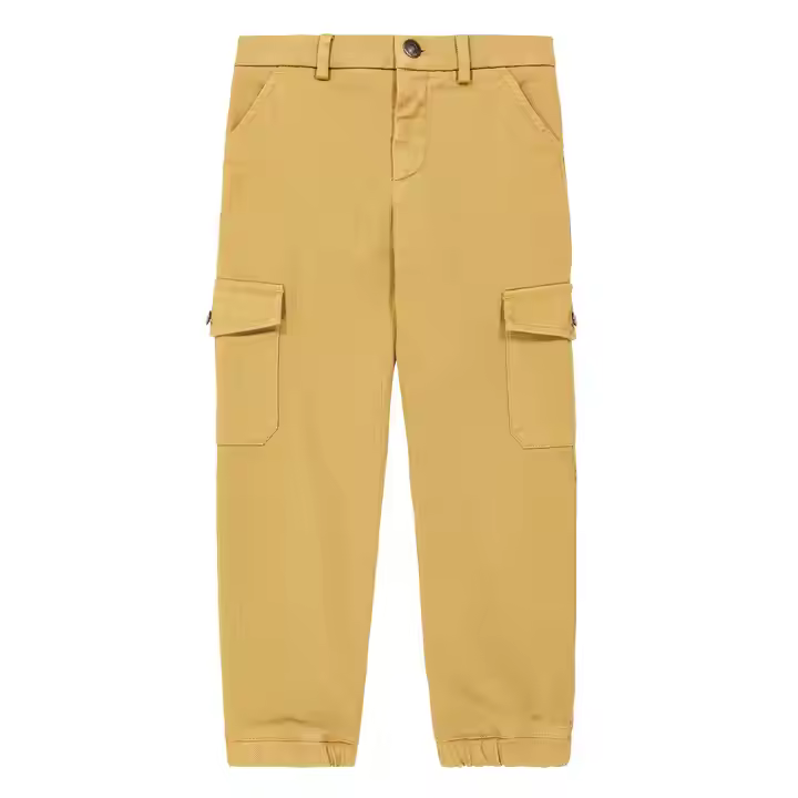 Custom Twill Cotton Khaki Color Pants for Boys Cargo Pockets Kids Pants