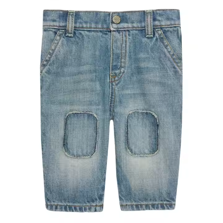 2025 Kids Organic Cotton Denim Pants Hot Style Casual Solid Pattern Breathable Jeans Competitive Price for Girls