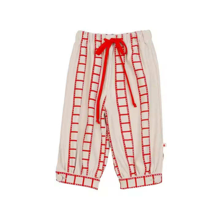 Girls' 13-Year-Old Fashion Casual Pants Breathable Cotton Solid Pattern Comfortable for Kids
