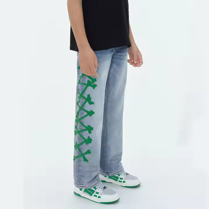 Custom Acid Wash Jeans Pants for Kids Latest Design Casual Denim Style Boys Trousers