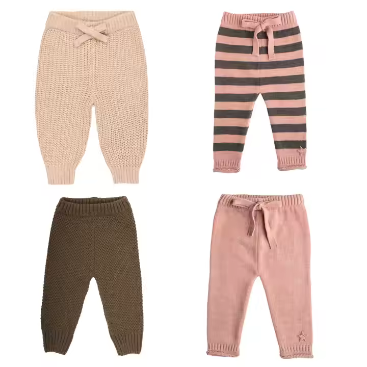 Private Label Basic Style Chunk Baby Sweater Knitted Pants&trousers Oversize Fit Toddler Unisex Girls Boys Pants&trousers
