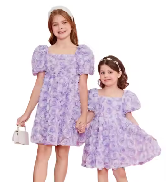 girls flower white dress