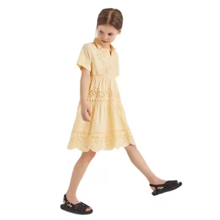 girls flower white dress