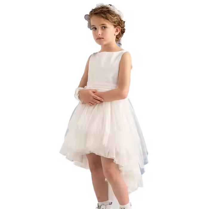 girls flower white dress