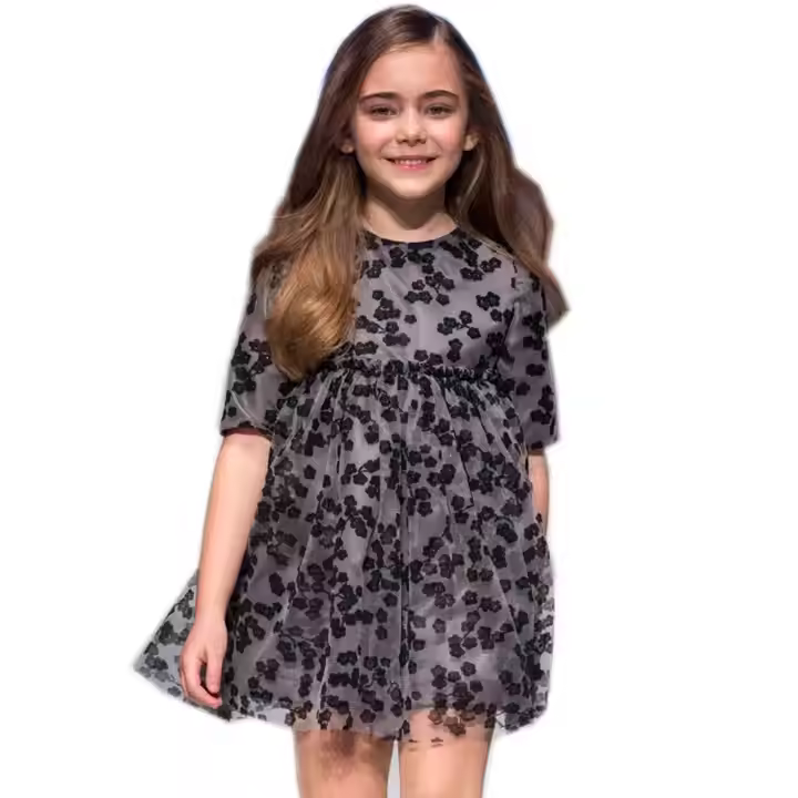 girls flower white dress