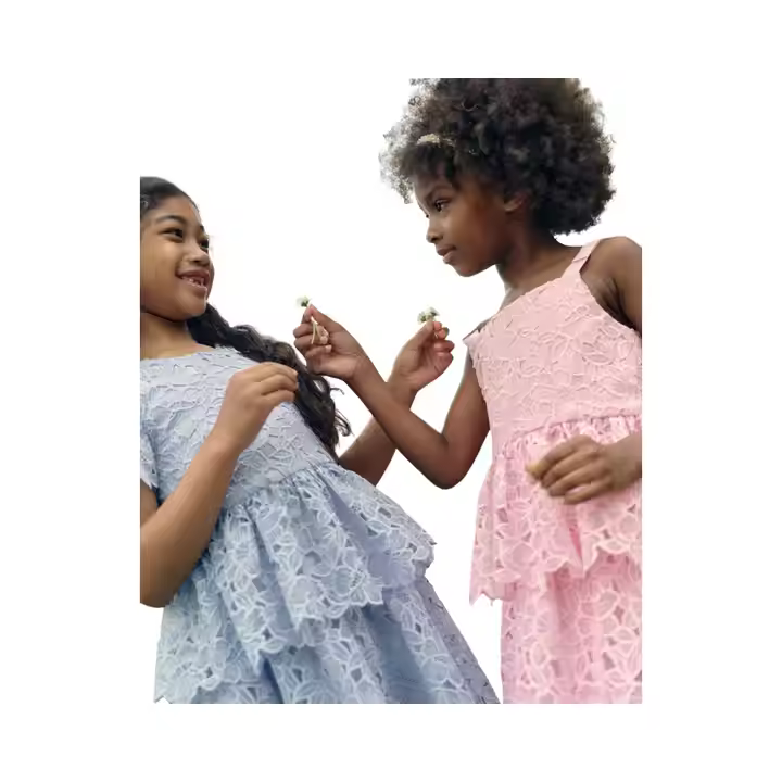 girls flower white dress