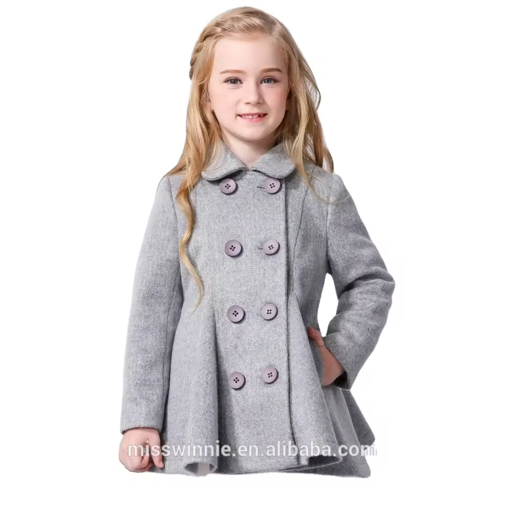 Girls Woolen Poncho Trench Coat Dress Age 10+-Children's Outwear