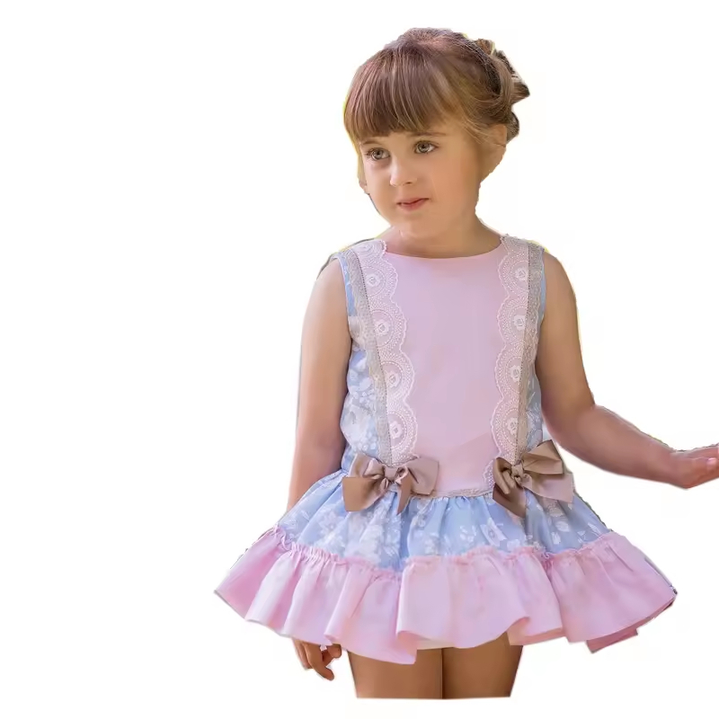 OEM Service New Arrival Summer Lace Toddler Dresses for Girls Formal Dress With Bows for Girl Dresses Kids Clothing