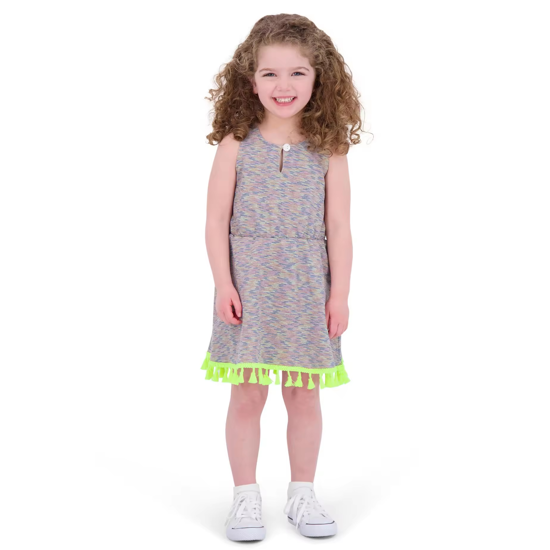 2025 Custom ODM Casual Style Kids Clothes Custom Baby Girls Dress Cotton Sweatshirt Girls Tshirt Dresses With Tassel at Bottom