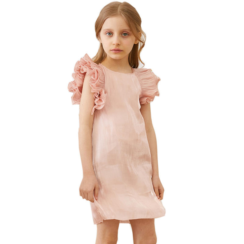 China Manufacturer's Casual Satin Summer Birthday Dresses for Girls Cute Children Models Dress